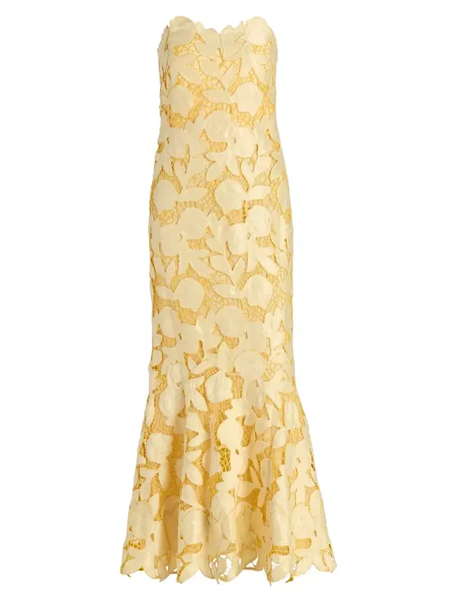 SIMKHAI Women's Valletta Strapless Midi-Dress - Buttercream Multi