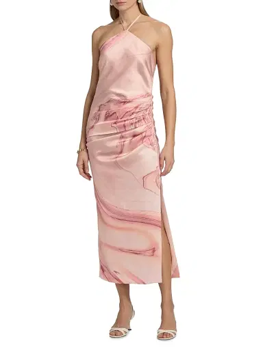 Simkhai Women's Hansel Printed Halterneck Maxi Dress - Tulip Marble Print - Size 0 | Thumbnail 2