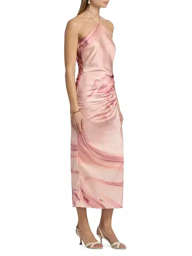 Simkhai Women's Hansel Printed Halterneck Maxi Dress - Tulip Marble Print - Size 0 | Thumbnail 4