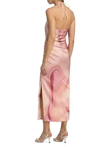 Simkhai Women's Hansel Printed Halterneck Maxi Dress - Tulip Marble Print - Size 0 | Thumbnail 5