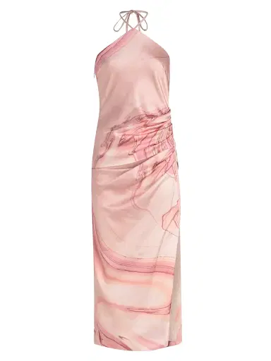 Simkhai Women's Hansel Printed Halterneck Maxi Dress - Tulip Marble Print - Size 0 | Thumbnail 1