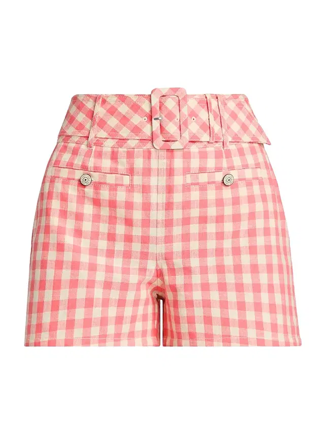 Cinq à Sept Women's Allie Cotton Gingham Shorts - Sunset Blush