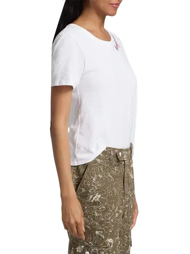 Cinq à Sept Women's Rhinestone Bonjour T-Shirt | Thumbnail 4