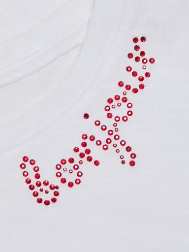 Cinq à Sept Women's Rhinestone Bonjour T-Shirt | Thumbnail 7