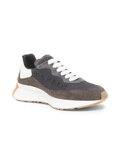 Alexander McQueen Men's Sprint Runner Low-Top Sneakers - Grey White - Size 8 | Thumbnail 2 Alexander McQueen Men's Sprint Runner Low-Top Sneakers - Grey White - Size 8 | Thumbnail 2
