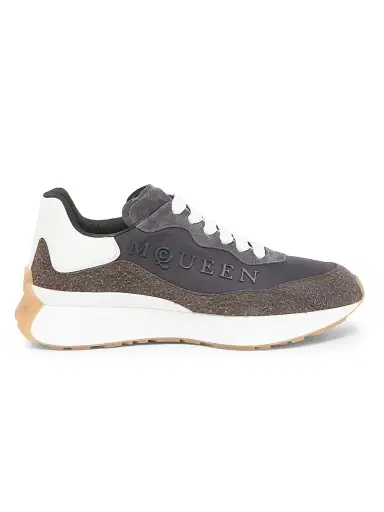 Alexander McQueen Men's Sprint Runner Low-Top Sneakers - Grey White - Size 8 | Thumbnail 1 Alexander McQueen Men's Sprint Runner Low-Top Sneakers - Grey White - Size 8 | Thumbnail 1