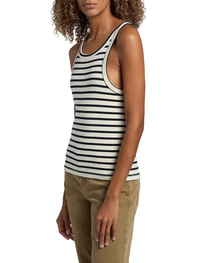 Nili Lotan Women's Jennifer Striped Cotton Tank | Thumbnail 4 Nili Lotan Women's Jennifer Striped Cotton Tank | Thumbnail 4