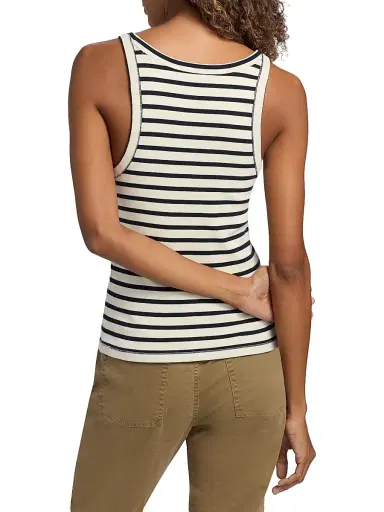 Nili Lotan Women's Jennifer Striped Cotton Tank | Thumbnail 5 Nili Lotan Women's Jennifer Striped Cotton Tank | Thumbnail 5