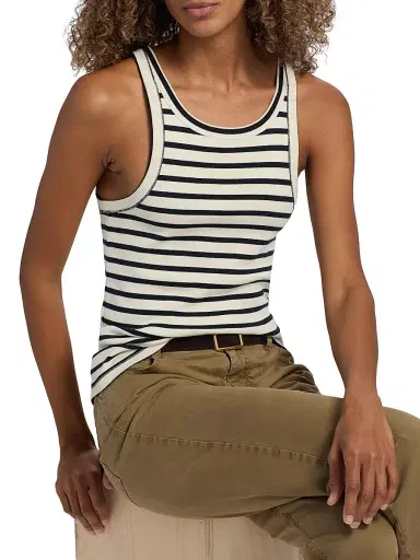 Nili Lotan Women's Jennifer Striped Cotton Tank | Thumbnail 6 Nili Lotan Women's Jennifer Striped Cotton Tank | Thumbnail 6