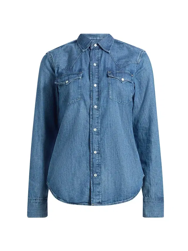 Polo Ralph Lauren Women's Western Denim Button-Front Shirt - Canaria Wash