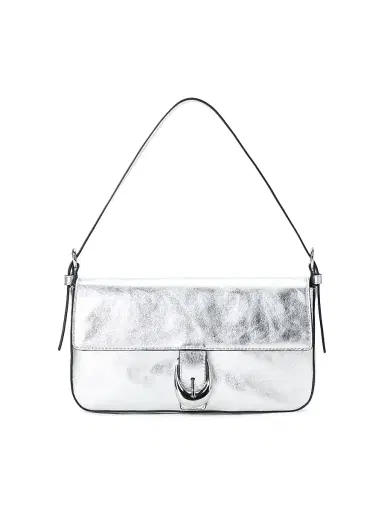 Staud Women's Harlow Metallic Leather Shoulder Bag - Silver | Thumbnail 1 Staud Women's Harlow Metallic Leather Shoulder Bag - Silver | Thumbnail 1