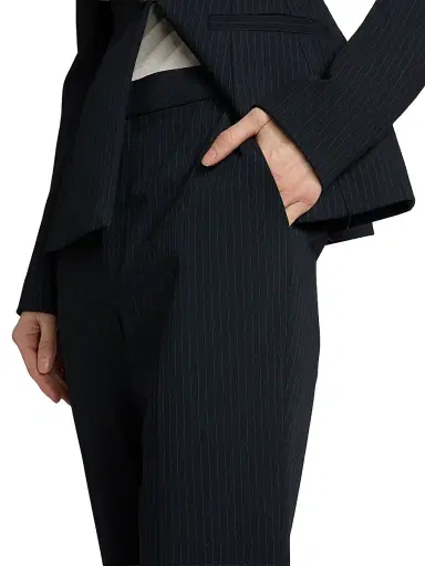 L'AGENCE Women's Rebel Tapered Trousers - Midnight Pinstripe | Thumbnail 6 L'AGENCE Women's Rebel Tapered Trousers - Midnight Pinstripe | Thumbnail 6