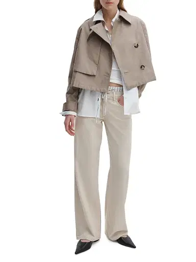 rag & bone Women's Jamie Crop Trench Jacket - Khaki | Thumbnail 2