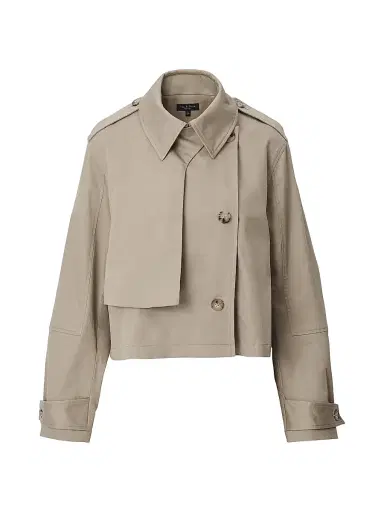 rag & bone Women's Jamie Crop Trench Jacket - Khaki | Thumbnail 7