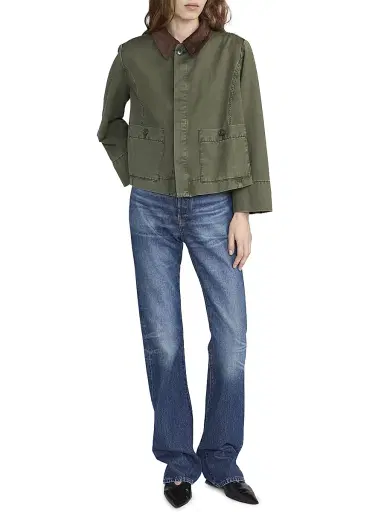 FRAME Women's The Mini Swing Jacket - Military Green | Thumbnail 2 FRAME Women's The Mini Swing Jacket - Military Green | Thumbnail 2