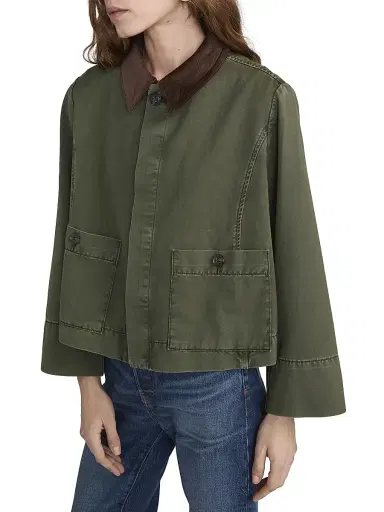 FRAME Women's The Mini Swing Jacket - Military Green | Thumbnail 5 FRAME Women's The Mini Swing Jacket - Military Green | Thumbnail 5