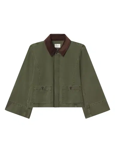 FRAME Women's The Mini Swing Jacket - Military Green | Thumbnail 1 FRAME Women's The Mini Swing Jacket - Military Green | Thumbnail 1