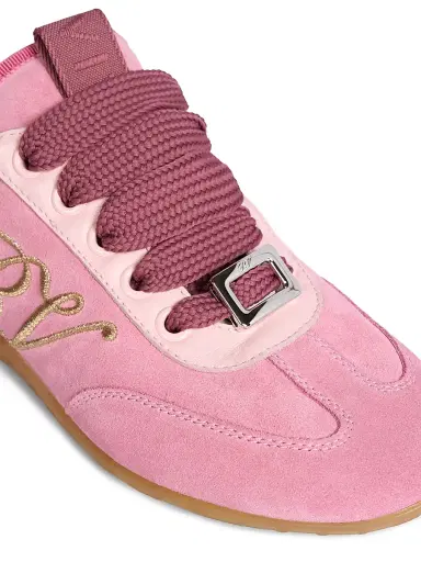 Roger Vivier Women's Viv Cotton-Suede Low-Top Sneakers - Antique Pink | Thumbnail 5