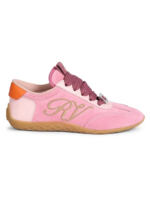 Women's Viv Cotton-Suede Low-Top Sneakers - Antique Pink