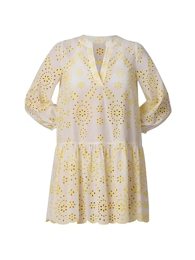 Shoshanna Women's Umbrella Broderie Anglaise Cotton Minidress - Lemon