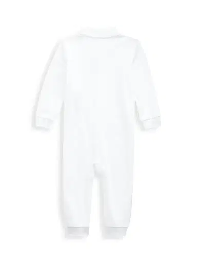 Polo Ralph Lauren Baby Boy's Interlock Classic Coverall - White | Thumbnail 2 Polo Ralph Lauren Baby Boy's Interlock Classic Coverall - White | Thumbnail 2