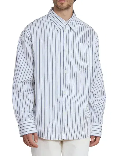 AMI PARIS Men's Pinstriped Cotton Button-Front Shirt | Thumbnail 3 AMI PARIS Men's Pinstriped Cotton Button-Front Shirt | Thumbnail 3