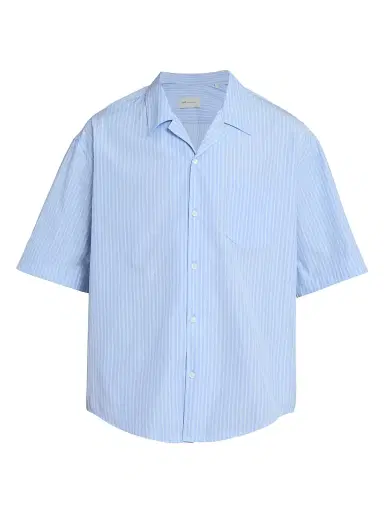 AMI PARIS Men's Striped Cotton Boxy Camp Shirt | Thumbnail 1 AMI PARIS Men's Striped Cotton Boxy Camp Shirt | Thumbnail 1
