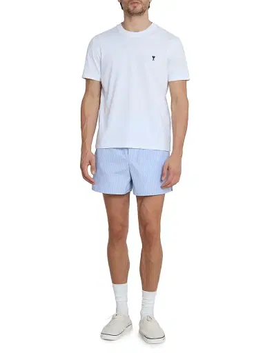 AMI PARIS Men's Striped Cotton Shorts | Thumbnail 2 AMI PARIS Men's Striped Cotton Shorts | Thumbnail 2