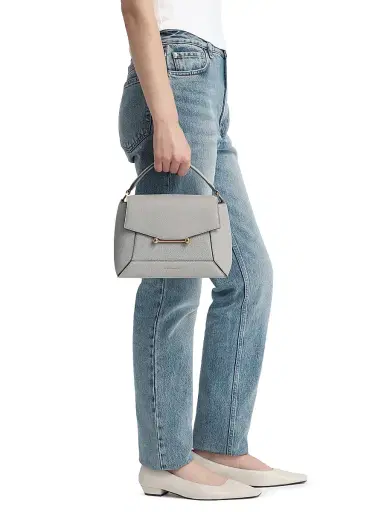 Strathberry Women's Mosaic Leather Top Handle Bag - Marble Grey | Thumbnail 3