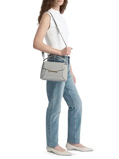 Strathberry Women's Mosaic Leather Top Handle Bag - Marble Grey | Thumbnail 4