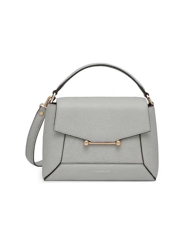 Strathberry Women's Mosaic Leather Top Handle Bag - Marble Grey