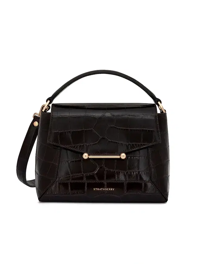Strathberry Women's Mosaic Croc-Embossed Leather Top Handle Bag - Mahogany