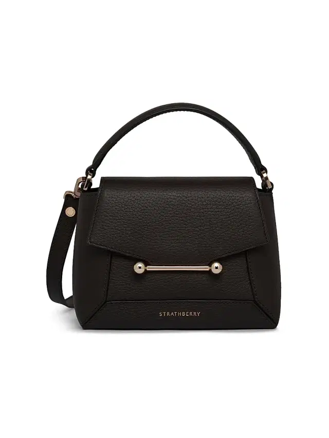 Strathberry Women's Mosaic Leather Nano Top Handle Bag - Espresso