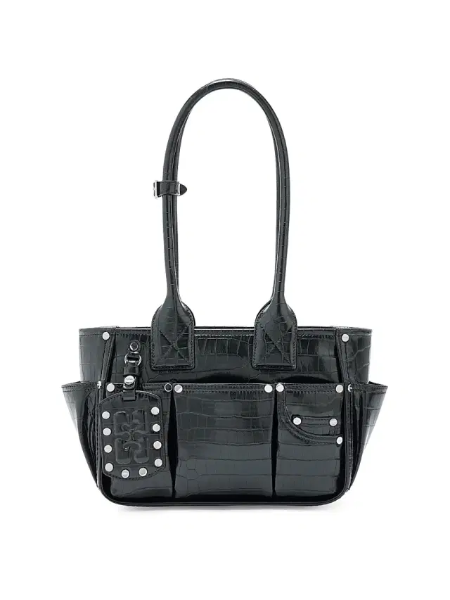 Ganni Women's Posy Croc-Embossed Shoulder Bag - Black