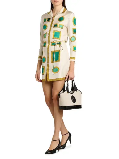Versace Women's The Gallery Print Twill Minidress | Thumbnail 2 Versace Women's The Gallery Print Twill Minidress | Thumbnail 2