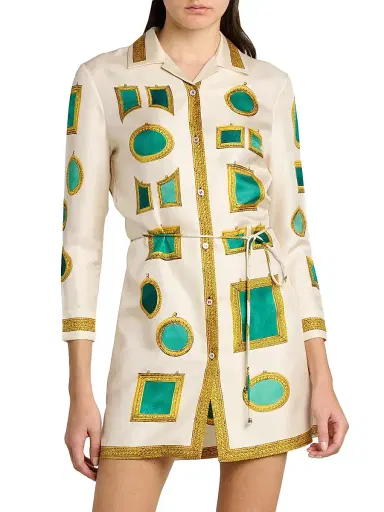 Versace Women's The Gallery Print Twill Minidress | Thumbnail 3 Versace Women's The Gallery Print Twill Minidress | Thumbnail 3