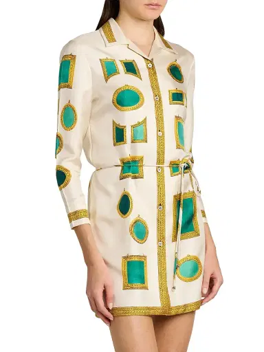 Versace Women's The Gallery Print Twill Minidress | Thumbnail 4 Versace Women's The Gallery Print Twill Minidress | Thumbnail 4