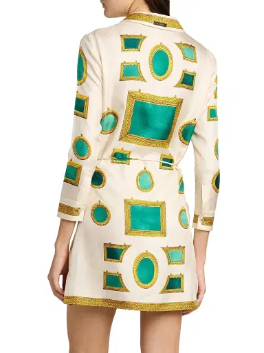 Versace Women's The Gallery Print Twill Minidress | Thumbnail 5 Versace Women's The Gallery Print Twill Minidress | Thumbnail 5