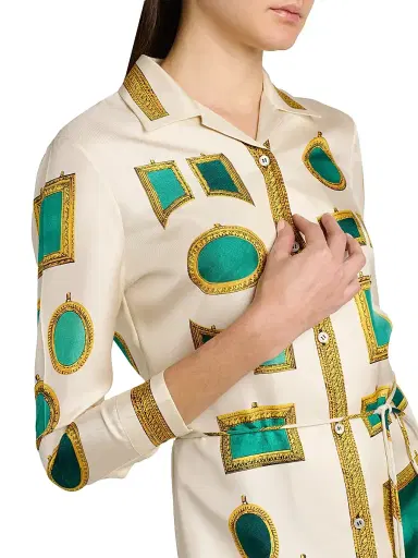 Versace Women's The Gallery Print Twill Minidress | Thumbnail 7 Versace Women's The Gallery Print Twill Minidress | Thumbnail 7