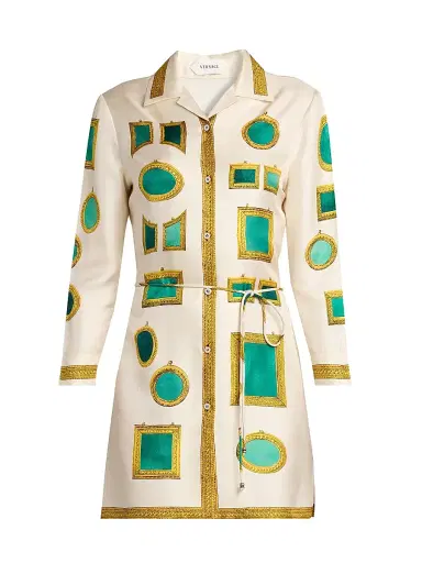 Versace Women's The Gallery Print Twill Minidress | Thumbnail 1 Versace Women's The Gallery Print Twill Minidress | Thumbnail 1