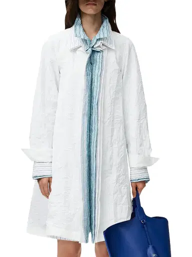 Loewe Women's Mixed Stripe Cotton-Blend Shirtdress - White - Size 10 | Thumbnail 3 Loewe Women's Mixed Stripe Cotton-Blend Shirtdress - White - Size 10 | Thumbnail 3