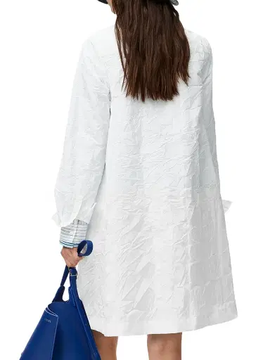 Loewe Women's Mixed Stripe Cotton-Blend Shirtdress - White - Size 10 | Thumbnail 4 Loewe Women's Mixed Stripe Cotton-Blend Shirtdress - White - Size 10 | Thumbnail 4