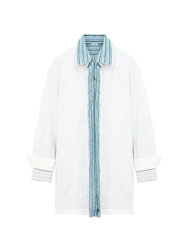 LOEWE Women's Mixed Stripe Cotton-Blend Shirtdress - White