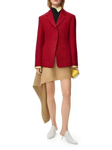 Loewe Women's Ponte Single-Breasted Blazer - Red - Size 2 | Thumbnail 2