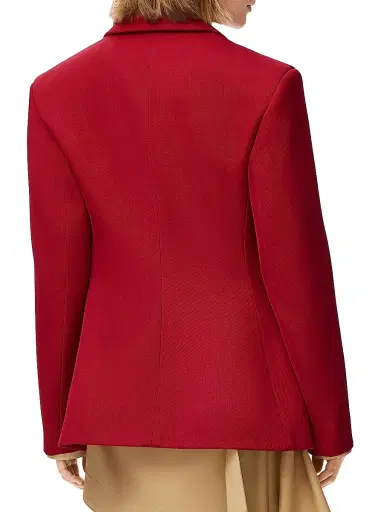 Loewe Women's Ponte Single-Breasted Blazer - Red - Size 2 | Thumbnail 4