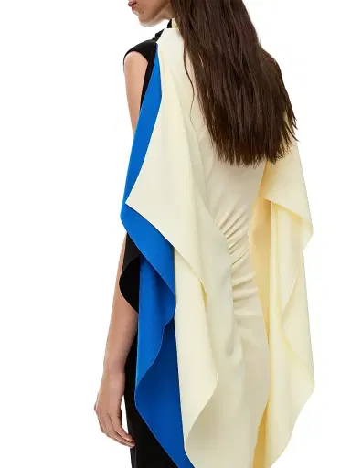 Loewe Women's Colorblock Cascade Midi-Dress - Black - Size 8 | Thumbnail 4 Loewe Women's Colorblock Cascade Midi-Dress - Black - Size 8 | Thumbnail 4
