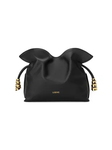 Loewe Women's Coil Flamenco Mini Leather Clutch - Black | Thumbnail 1 Loewe Women's Coil Flamenco Mini Leather Clutch - Black | Thumbnail 1