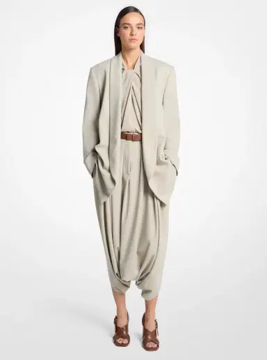 Michael Kors Collection Tissue Wool Crepe Bathrobe Jacket | Thumbnail 6