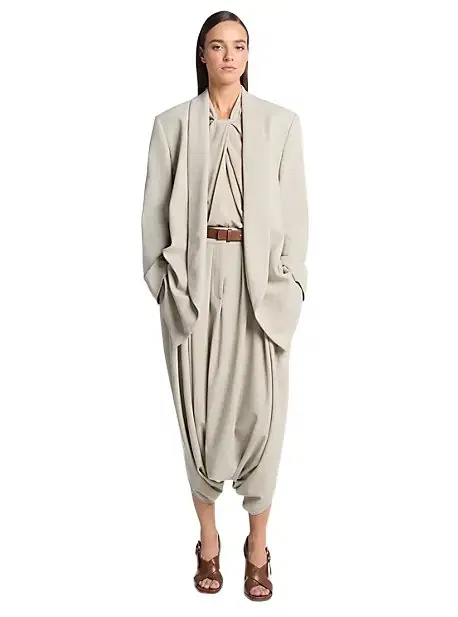 Michael Kors Collection Tissue Wool Crepe Bathrobe Jacket