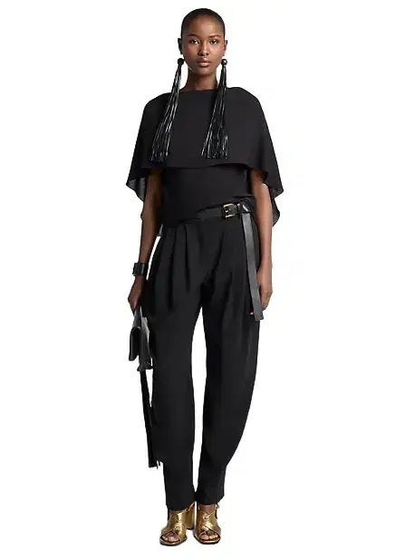 Michael Kors Collection Pleated Tissue Wool Crepe Barrel Trousers